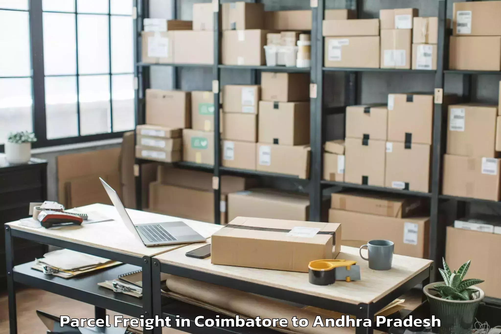 Comprehensive Coimbatore to Vijayawada Airport Vga Parcel Freight